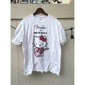 Fender x Hello Kitty Sanrio White Graphic T-Shirt XL 2024 Guitar Tee